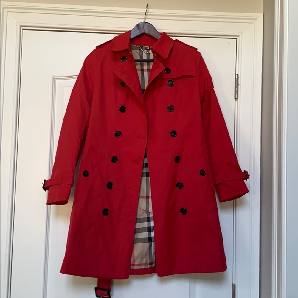 Red Jacket with Plaid Interior